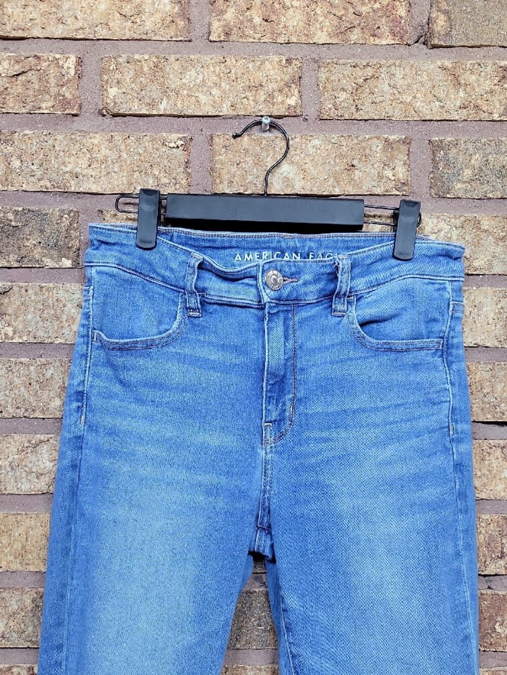 American Eagle High Rise Jegging Cotton Blend Stretch Denim Jeans Size 8 - Picture 3 of 11